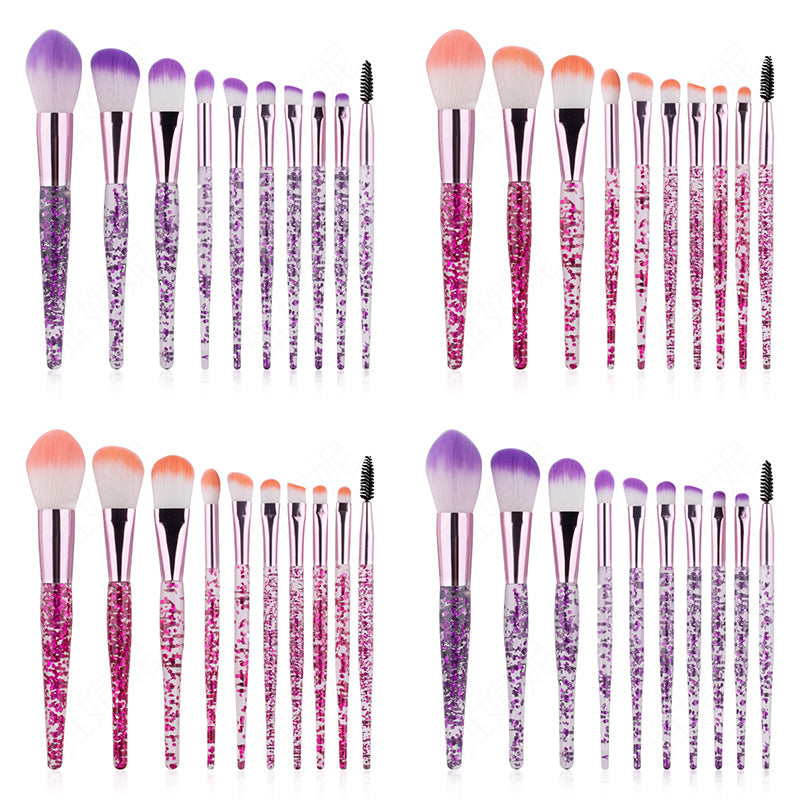 10 Makeup Brushes Powder-Filled Handle Makeup Brush Set 10 Makeup Brushes Powder-Filled Handle Makeup Brush Set